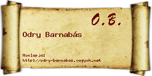 Odry Barnabás névjegykártya